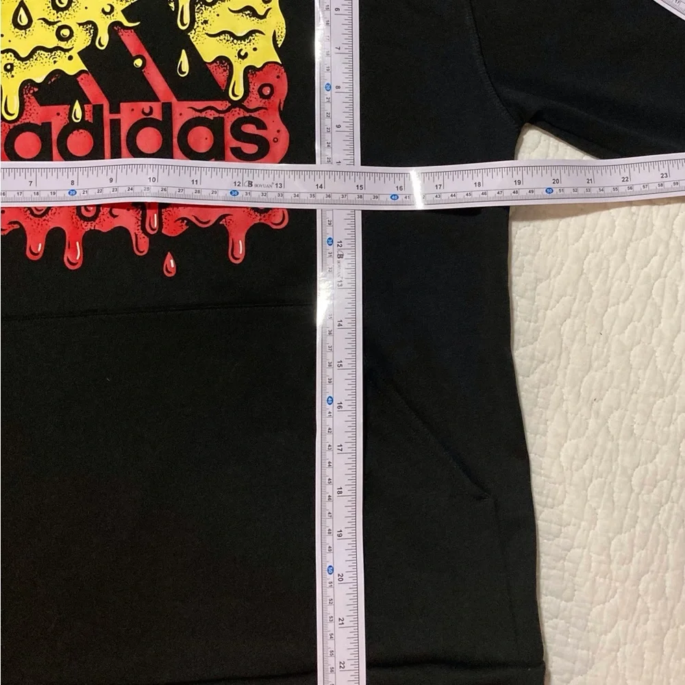 Adidas Melting/Dripping Logo Black Hoodie | Kids L‎ or Adult S